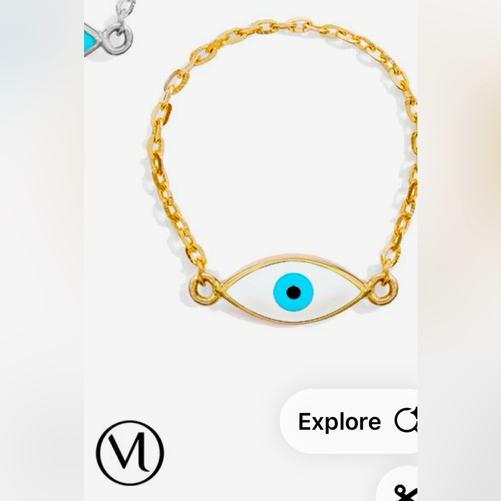 ISO Mejuri Evil Eye Yellow Gold chain (preferred) ring